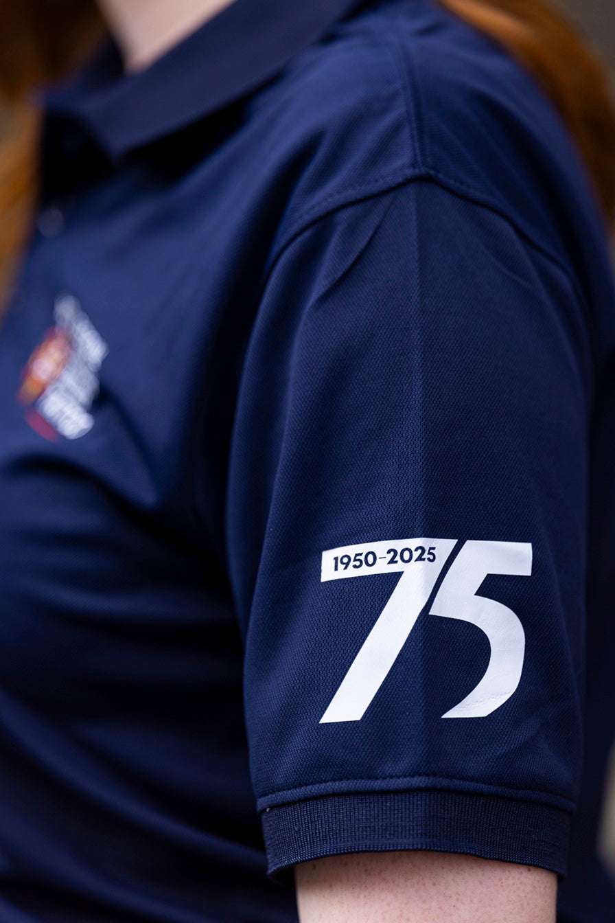 THE ROYAL EDINBURGH MILITARY TATTOO 75 NAVY DRI FIT POLOSHIRT