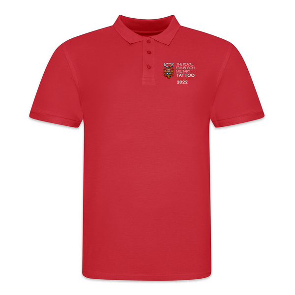The Royal Edinburgh Military Tattoo Adults Short Sleeve Embroidered 2022 Polo - Red