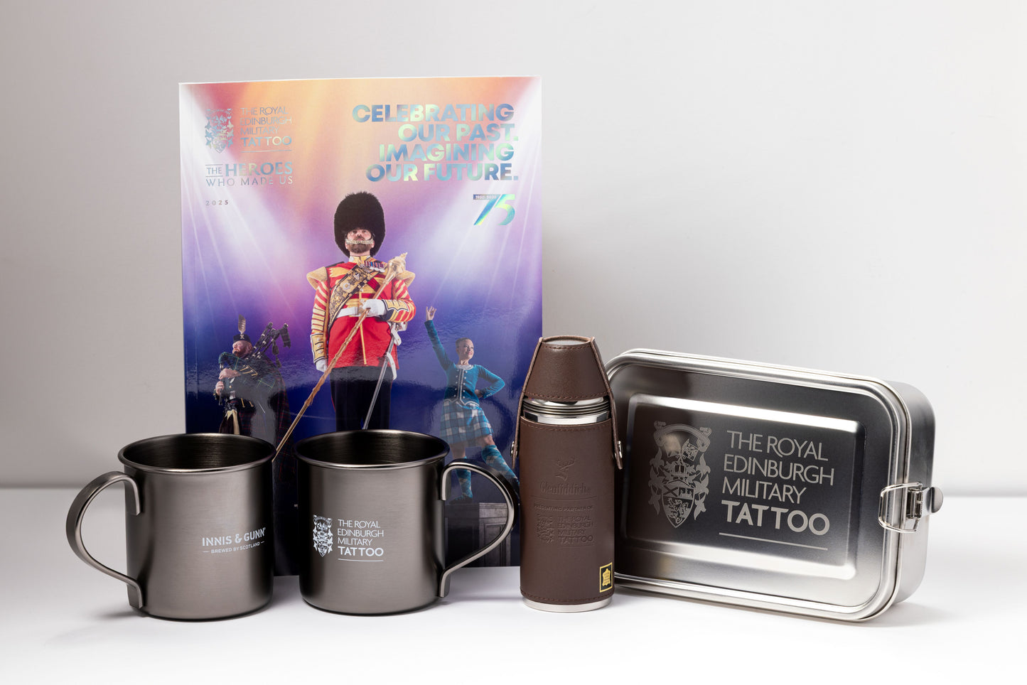 TATTOO GIFT BUNDLE – 2025 PROGRAMME, HUNTER FLASK, MESS TIN, 2 x TANKARD